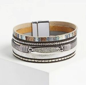 🆕️  BRONZE & SILVER-TONE LEAF MAGNETIC BRACELET